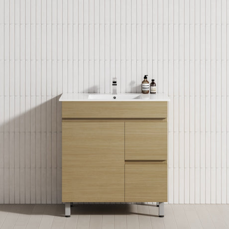 750Mm Narrow Freestanding Bathroom Vanity With Legs 2-Drawer 1-Door Multi-Colour Cabinet Only