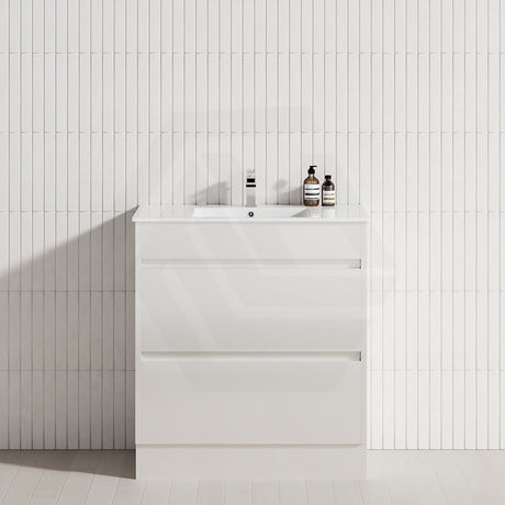2-Drawer 600/750/900/1200mm Freestanding Bathroom Vanity Kickboard Single Multi-Colour Cabinet Only