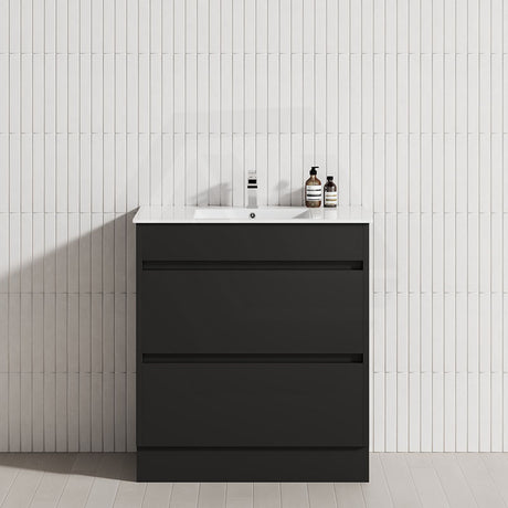 2-Drawer 600/750/900/1200mm Freestanding Bathroom Vanity Kickboard Single Multi-Colour Cabinet Only