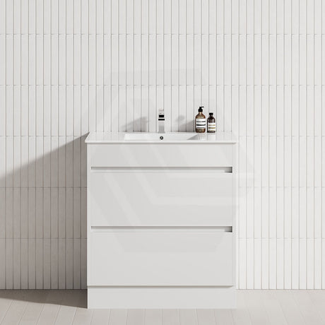 2-Drawer 600/750/900/1200mm Freestanding Bathroom Vanity Kickboard Single Multi-Colour Cabinet Only