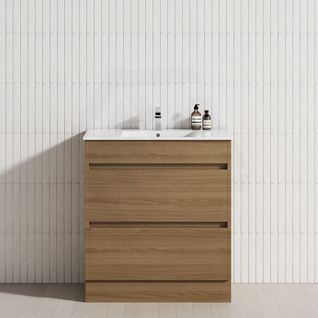2-Drawer 600/750/900/1200mm Freestanding Bathroom Vanity Kickboard Single Multi-Colour Cabinet Only