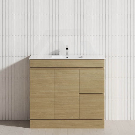 2-Drawer 2-Door 900/1200mm Freestanding Bathroom Vanity Kickboard Single Multi-Colour Cabinet Only