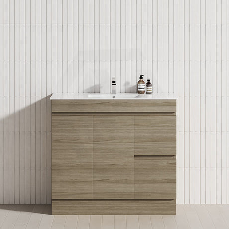 2-Drawer 2-Door Narrow 900mm Freestanding Bathroom Vanity Kickboard Multi-Colour Cabinet Only