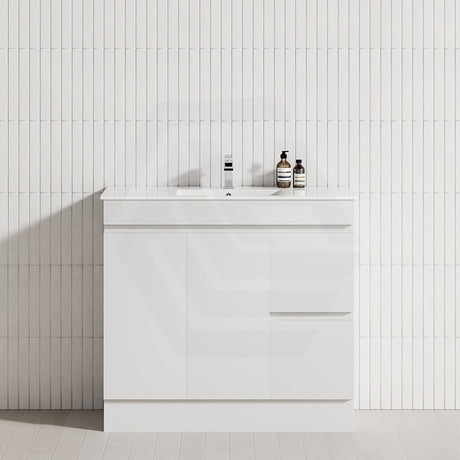 2-Drawer 2-Door Narrow 900mm Freestanding Bathroom Vanity Kickboard Multi-Colour Cabinet Only