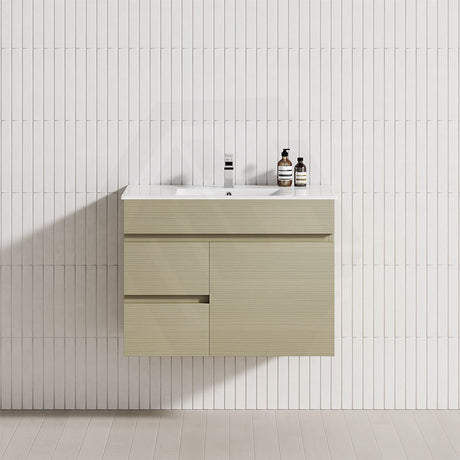 MCH Gesso Lini 750mm vanity cabinet with 2 left-side drawers and a door for bathroom