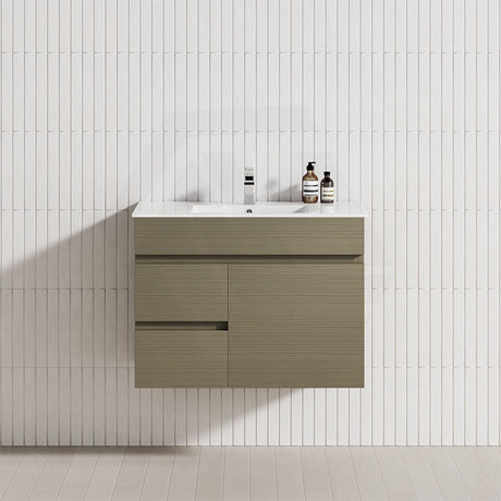 750mm wall-hung bathroom vanity with 2 drawers and a door in Rocco Lini