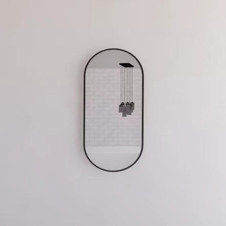 450/600/700/900/1200Mm Bathroom Black Framed Oval Mirror Wall Mounted Mirrors