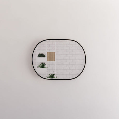 450/600/700/900/1200Mm Bathroom Black Framed Oval Mirror Wall Mounted Mirrors