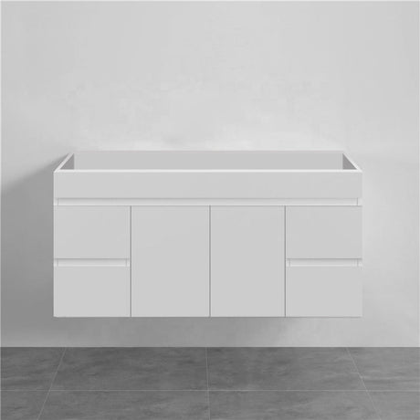 600-1500Mm Bathroom Premium Pvc Floating Vanity Wall Hung White Cabinet 1200Mm Single/Double Bowls