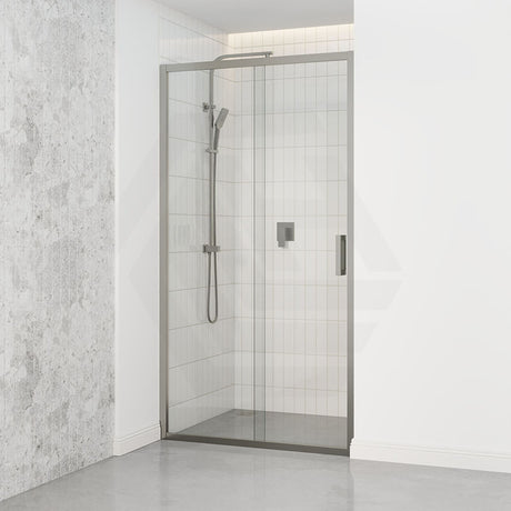 920-1750X2000Mm Semi-Frameless Shower Screen Sliding Door Wall To  Brushed Nickel Hardwares 6Mm Glass