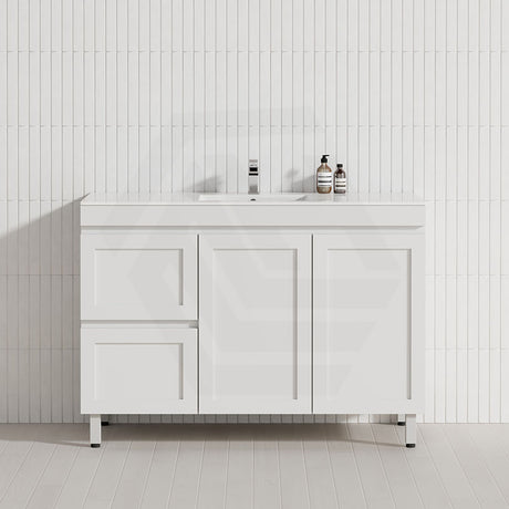 600-1500mm Miami Plywood Freestanding with Legs Bathroom Vanity MATT WHITE Shaker Hampton Style Doors Drawers Cabinet