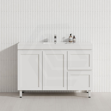 600-1500mm Miami Plywood Freestanding with Legs Bathroom Vanity MATT WHITE Shaker Hampton Style Doors Drawers Cabinet