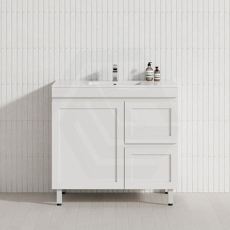 600-1500mm Miami Plywood Freestanding with Legs Bathroom Vanity MATT WHITE Shaker Hampton Style Doors Drawers Cabinet