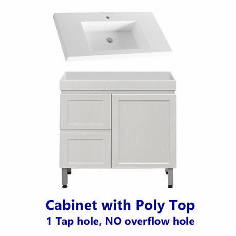 882X450X820Mm Miami Freestanding With Legs Bathroom Vanity Matt White Shaker Hampton Style Left