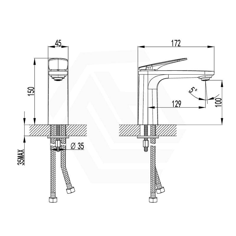 IKON Sulu II Brass Short Basin Mixer Available In Various Colors