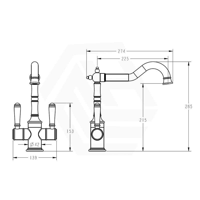 IKON Clasico Sink Mixer Twin With Ceramic Handle Variant Colour Available