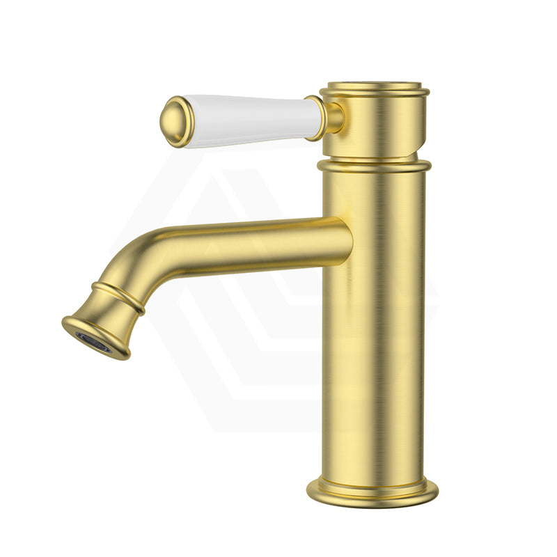 IKON Clasico Brass Short Basin Mixer Variant Colour Available/Ceramic Handle