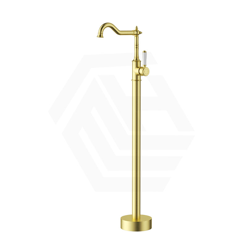 IKON Clasico Floor Mounted Bath Mixer Swivel Spout with Brass/Ceramic Handle Variant Colour Available