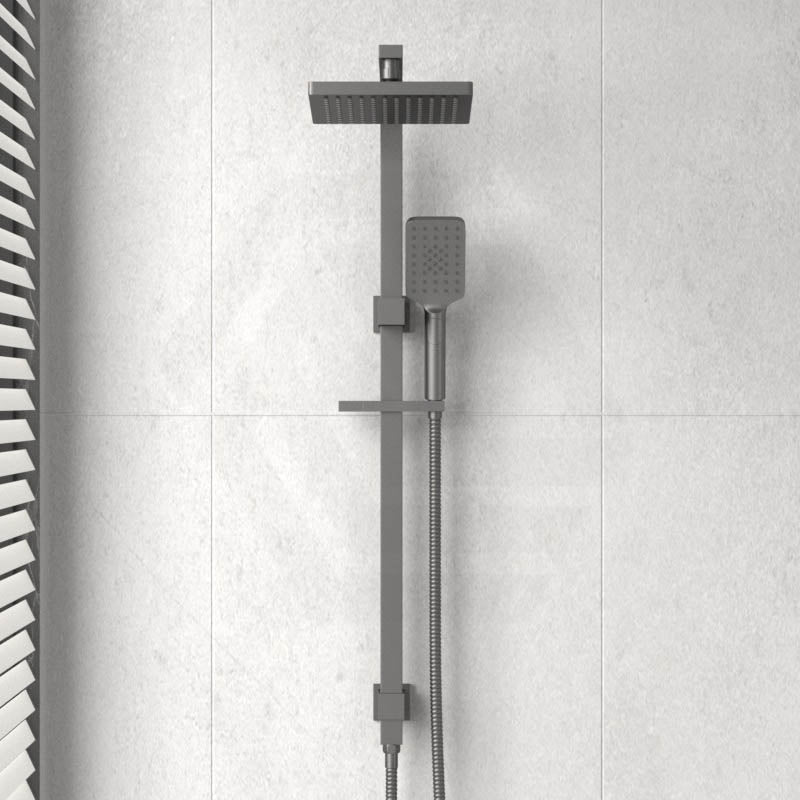 Eden Multi-function Twin Shower Set Square Top Inlet In Various Colour