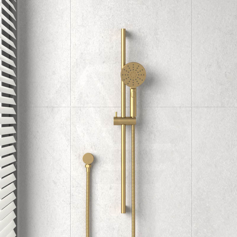 Cora Round Sliding Handheld Shower Head on Rail with Water Inlet Variant Colour Available