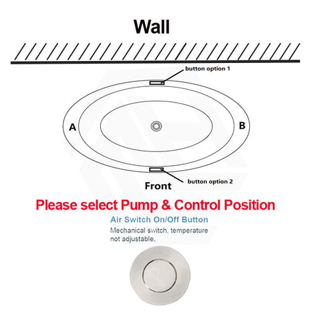 Broadway Aplauso 1920x1100x660mm Oval Acrylic Freestanding Spa Bathtub