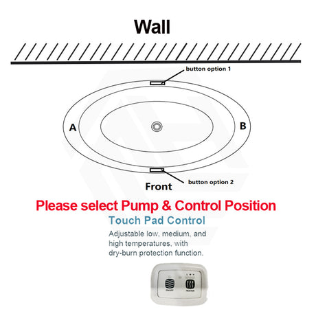 Broadway Aplauso 1920x1100x660mm Oval Acrylic Freestanding Spa Bathtub