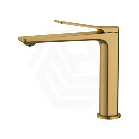 Aquaperla Rushy Solid Brass Short Basin Mixer Tap Vanity Tap Brushed Brass