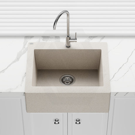 580x490x220mm Laveo Komodo Granite Single Bowl Square Stone Kitchen Sink Variant Colour Available
