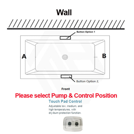 Broadway Ataud 1500/1700x800x600mm Rectangle Acrylic Freestanding Spa Bathtub