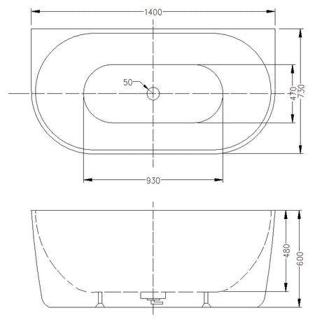 1400/1490/1600/1690mm Hanabi Bathtub Back To Wall Gloss White No Overflow 1400mm Bathtubs