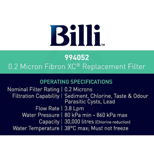 Billi 0.2 Micron Fibron XC Replacement Filter