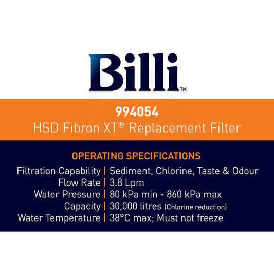 Billi HSD Fibron XT Replacement Filter