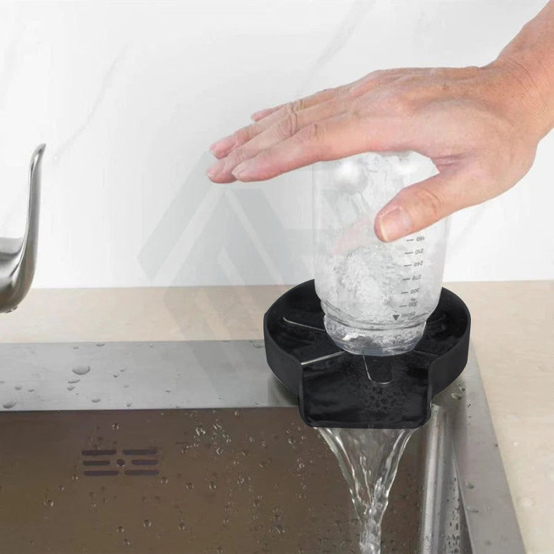 Black Stainless Steel Glass Rinser Bottle Washer For Kitchen Sinks / Bar Sink Strainer Wastes