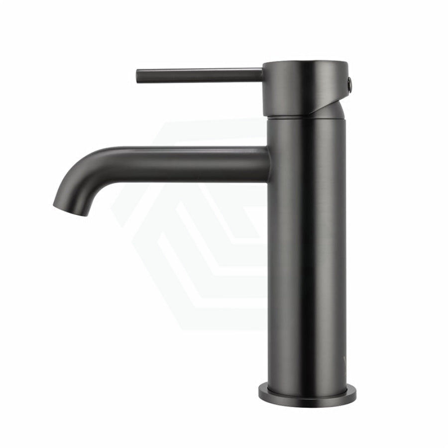 M#1(Gunmetal Grey) Lucid Pin Round Gunmetal Grey Basin Mixer Tap Bathroom Vanity Short Mixers