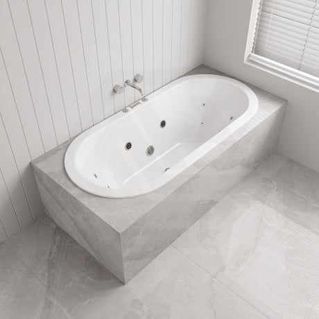Broadway Estella Spa Bath 1775X800X470Mm Oval Drop-In Tub Baths