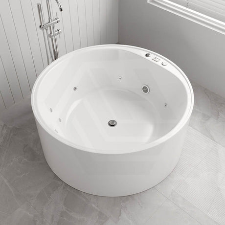 Broadway FS19 1350/1400x580mm Round Acrylic Freestanding Spa Bathtub