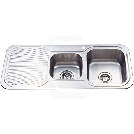 Cora 1080X480X170mm 1&3/4 Bowl Stainless Steel Kitchen Sink Single Drainer Left Right Available Hand