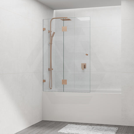 850/1000x1500mm Fixed & Swing Bathtub Shower Screen 10mm Tempered Glass Frameless Panel Variant Colour Hardware