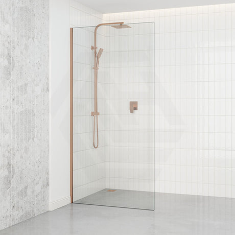 900/1000/1200x2000mm Frameless Shower Screen Single Door Fixed Panel 10mm Glass Variant Colour Channel