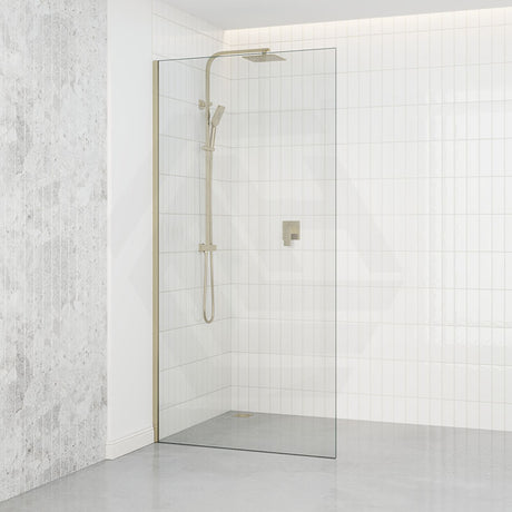 900/1000/1200x2000mm Frameless Shower Screen Single Door Fixed Panel 10mm Glass Variant Colour Channel