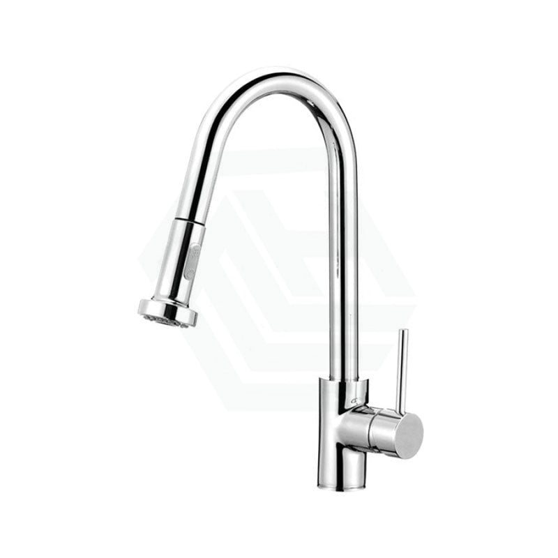 Euro Chrome Solid Brass Round Mixer Tap With 360 Swivel And Wide Pull Out Multi Spray Option For