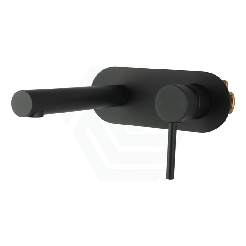 Euro Wall Spout With Mixer Solid Brass Round Matt Black