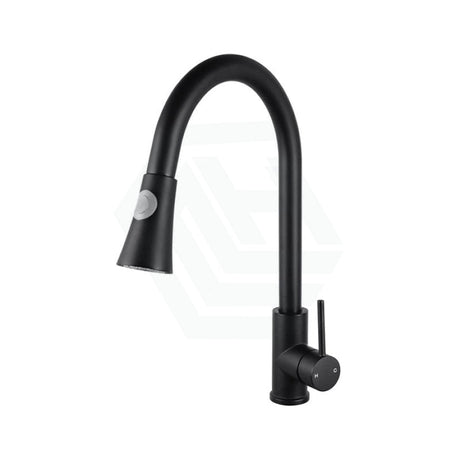 Euro Round Electroplated Black Pull Out Kitchen Sink Mixer Tap 360° Swivel Solid Brass Mixers