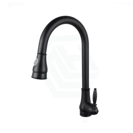 Euro Round Electroplated Black Vintage 360° Swivel Pull Out Kitchen Sink Mixer Tap Solid Brass Mixers
