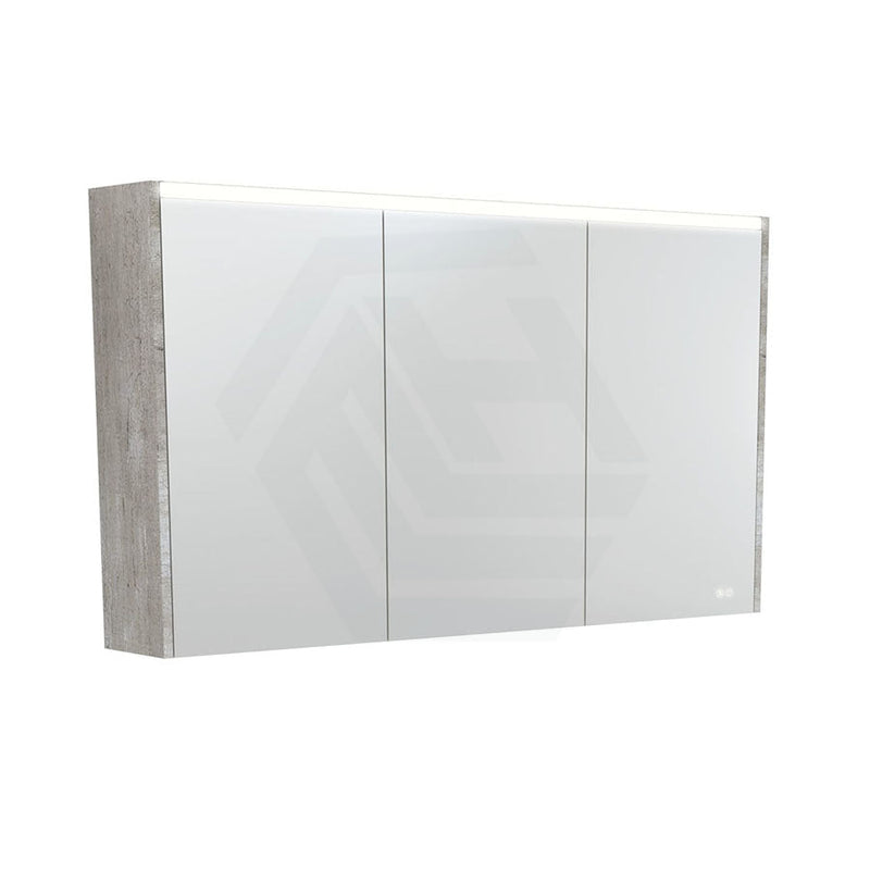 Fienza 750/900/1200Mm Led Pencil Edge Mirror Cabinet With Industrial Side Panels Shaving Cabinets