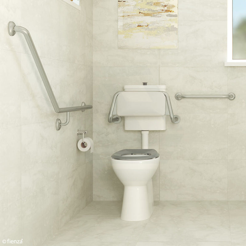 Fienza Accessible Toilet Care Kit 2 With Left-Hand 40° Rail Semi-Recessed Basins