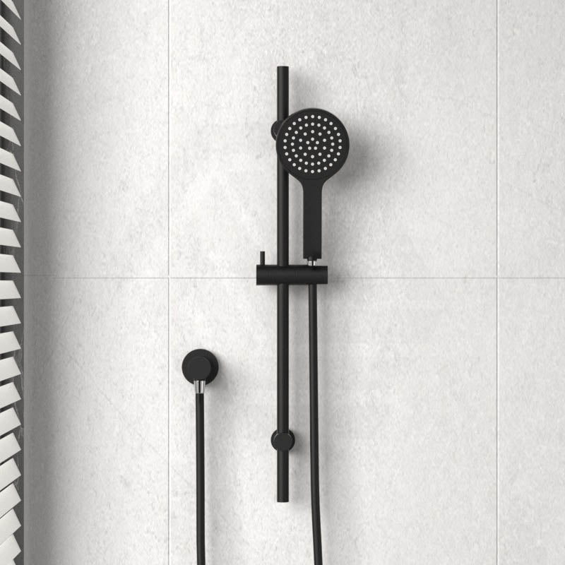 Fienza Hustle Matte Black Shower Rail with Handheld