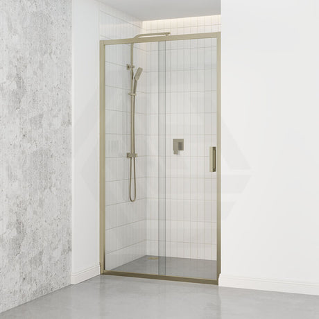 Shower Screen Semi-frameless Sliding Wall To Wall Brushed Gold
