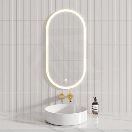 G#2(Gold) 450X900Mm Metro Led Mirror Oval Gold Framed Touch Sensor Front Light For Bathroom Mirrors