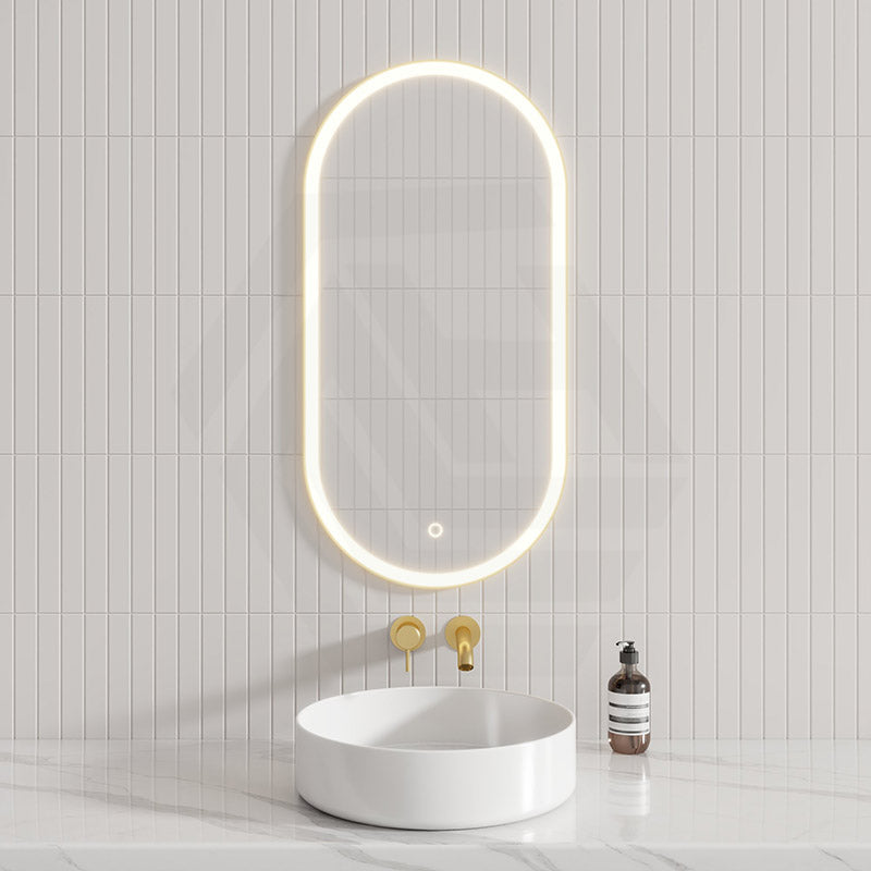 G#2(Gold) 450X900Mm Metro Led Mirror Oval Gold Framed Touch Sensor Front Light For Bathroom Mirrors